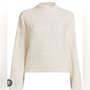 NWOT Lands' End Soft Cream Boucle Cropped Sweater Sz S